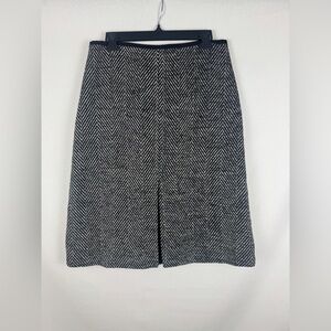 Ann Taylor Black and White Herringbone Skirt